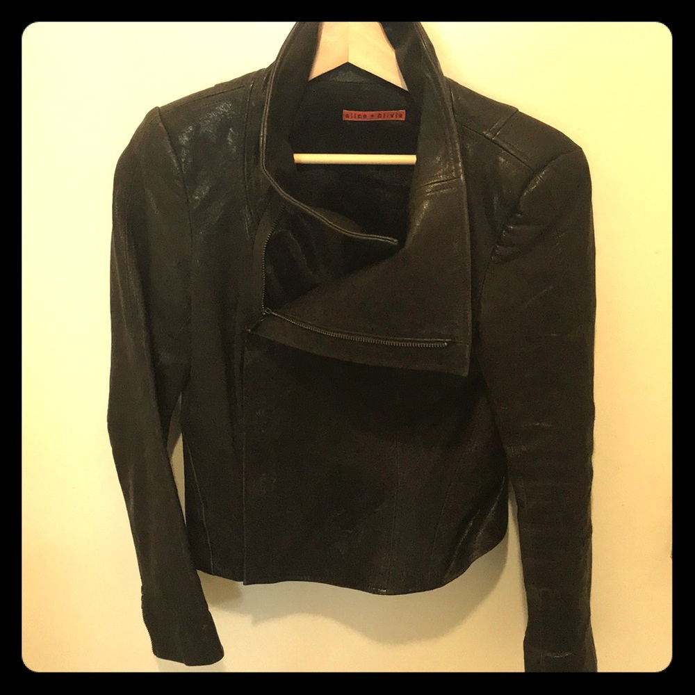 Alice + Olivia Leather Jacket in new condition!